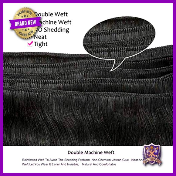 12 Inch Brazilian Virgin Human Hair Bundles 4 Pack Straight Quick Weave main image 4